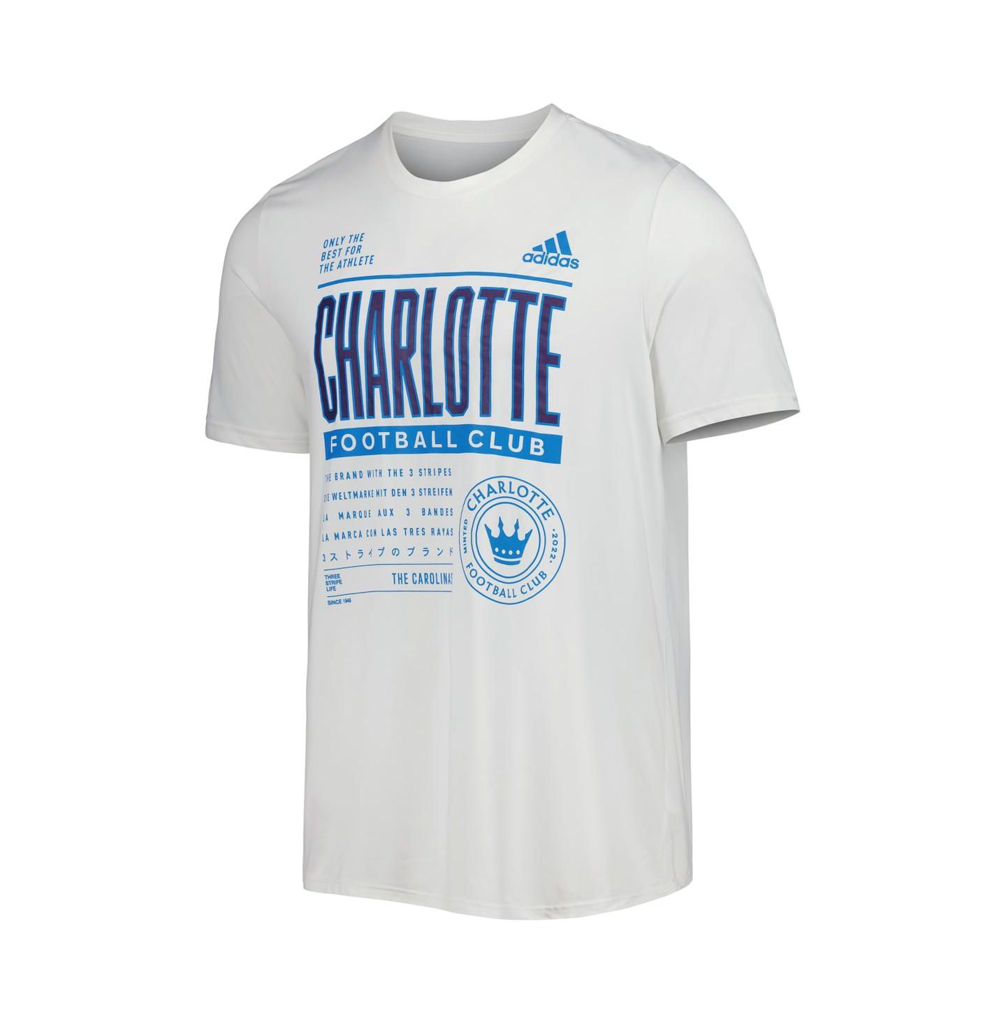 Мужская футболка adidas White Charlotte FC Club DNA Performance — фото 3