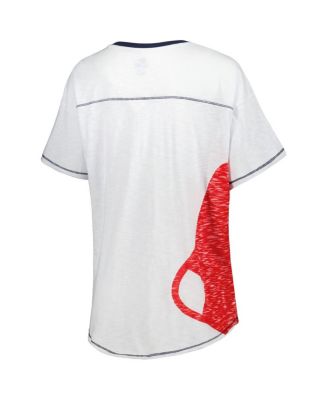 Women's White Boston Red Sox Perfect Game V-Neck T-shirt