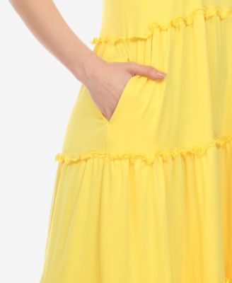 Women's Scoop Neck Tiered Midi Dress