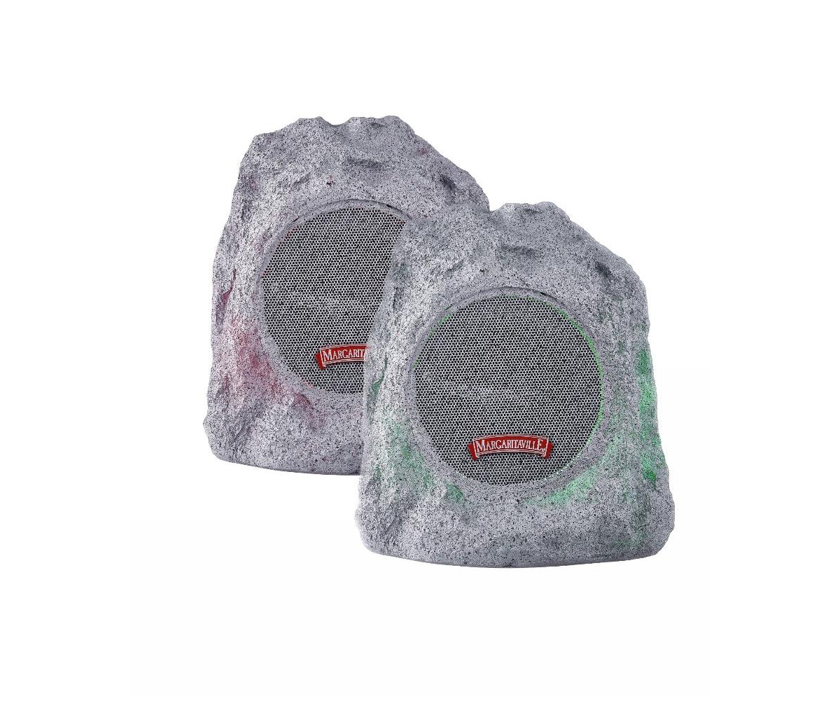 Margaritaville Multi Color Led Rock Wireless Speaker, 2 Pack In Gray