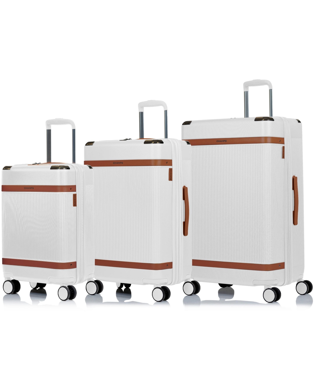 Champs 3-piece Vintage-like Air Hardside Luggage Set In Ivory