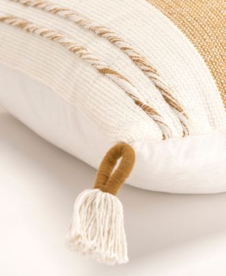 Modern Stripe Tassal Decorative Pillow, 20" X 20"