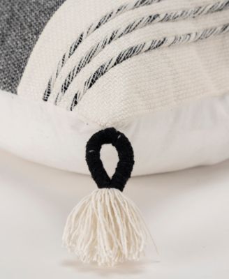 Modern Stripe Tassal Decorative Pillow, 20" X 20"