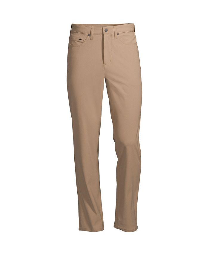 Lands' End Men's Straight Fit Flex Performance 5 Pocket Pants Macy's