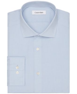 Calvin Klein Men's Steel Regular-Fit Allover Print Performance Stretch Dress Shirt Pink Size 18.5X34-35