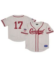 Men's Rings & Crwns #28 Cream Baltimore Elite Giants Mesh Button-Down Replica Jersey Size: Extra Large