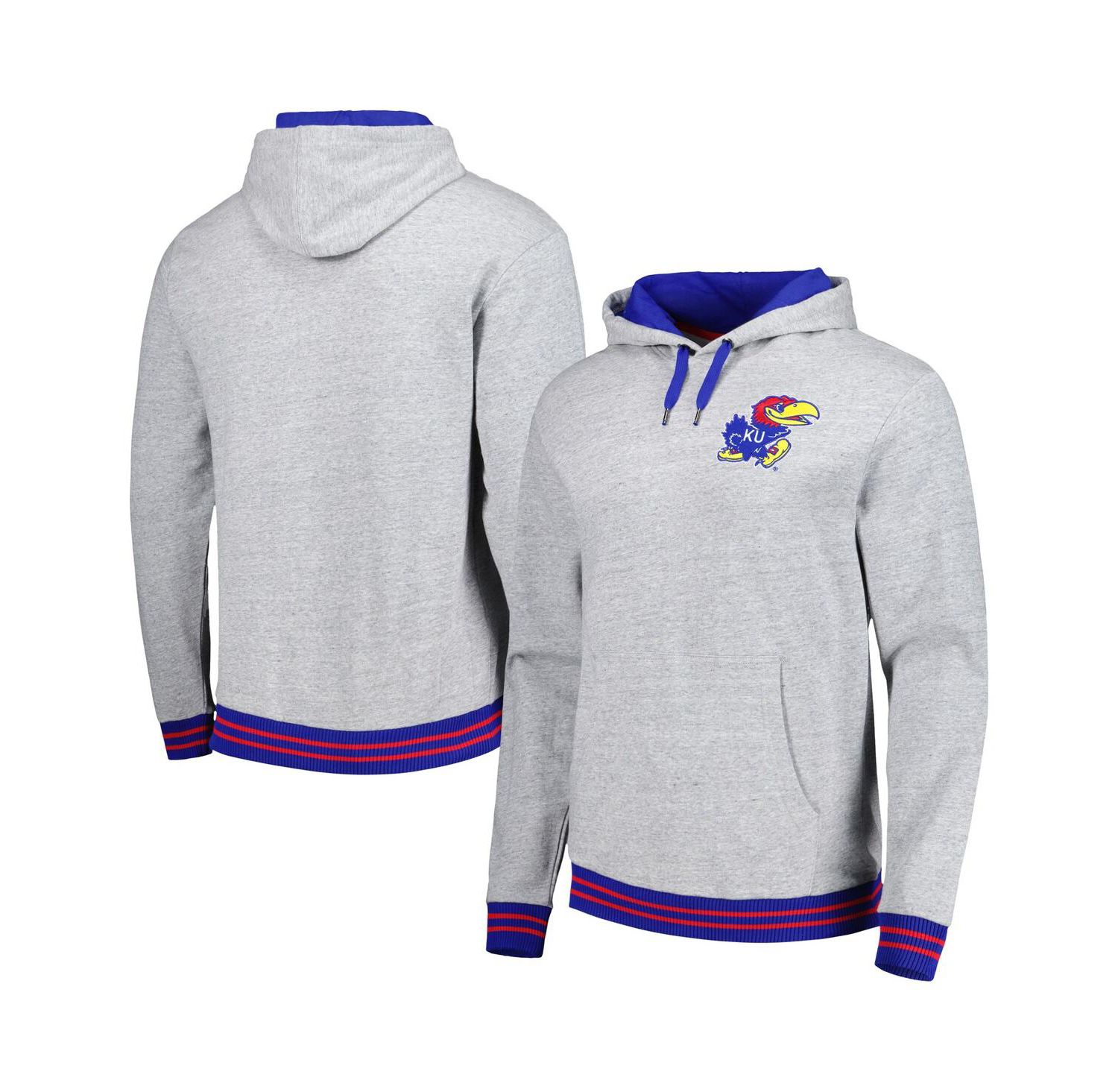 Men's Heather Gray Kansas Jayhawks Pullover Hoodie