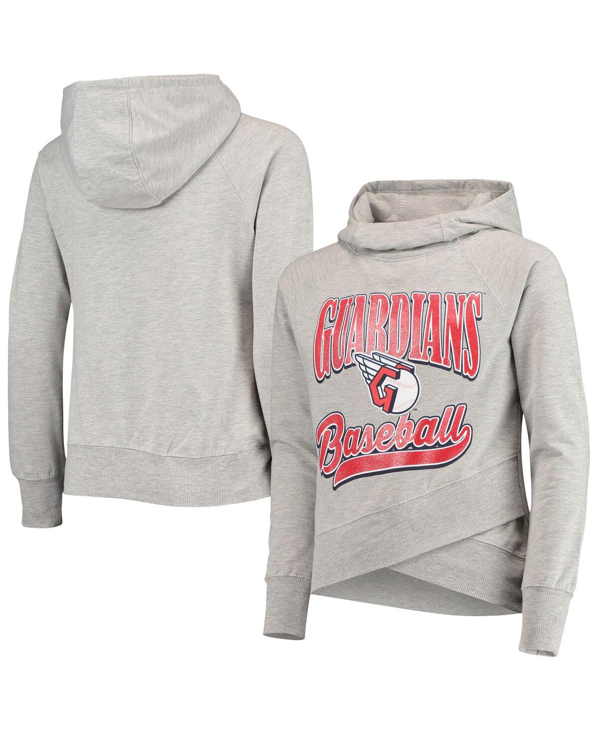 Shop Outerstuff Big Girls Heathered Gray Cleveland Guardians America's Team Pullover Hoodie
