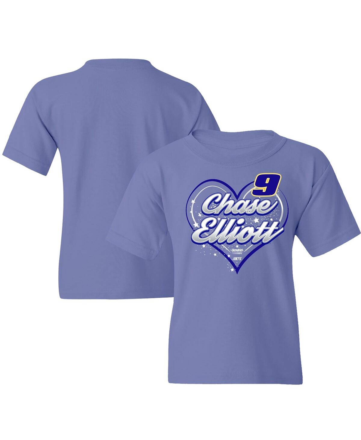 Hendrick Motorsports Team Collection Kids' Big Girls  Purple Chase Elliott Love T-shirt