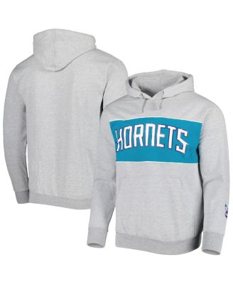 Men's Heather Gray Charlotte Hornets Wordmark French Terry Pullover Hoodie