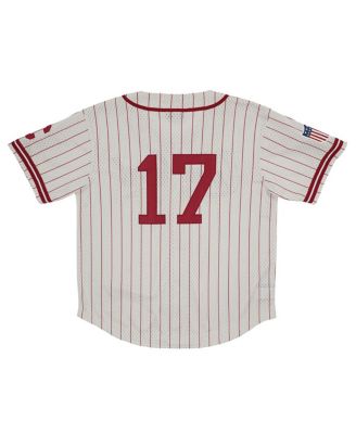 Men's #17 Cream Pittsburgh Crawfords Mesh Button-Down Replica Jersey