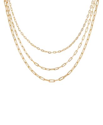 by Adina Eden - 18k Gold-Filled Paperclip Chain 12-1/2" Layered Necklace