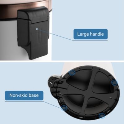 8 Gal./30 Liter White Metal Round Shape Step-on Trash Can with Diamond body design for Kitchen