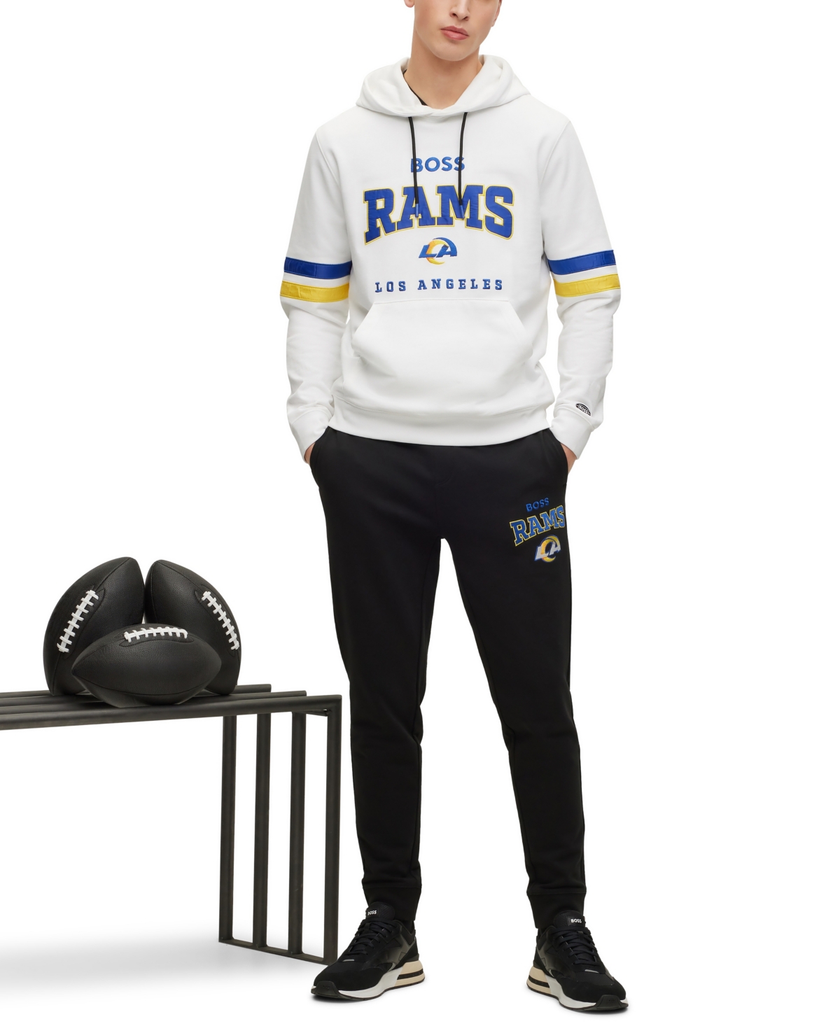 Boss by Hugo Boss Boss by Hugo Boss x Nfl Men's Hoodie Collection - Los Angeles Rams - White