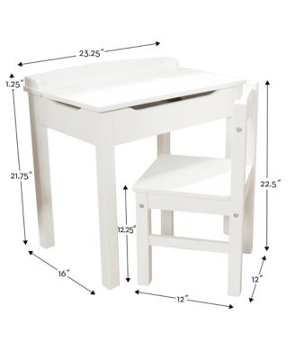Melissa &amp; Doug Wooden Child&#39;s Lift-Top Desk &amp; Chair - White