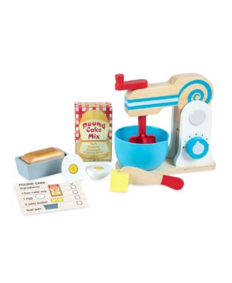 Melissa & Doug Wooden Make-a-Cake Mixer Set (11 pcs) - Play Food and ...