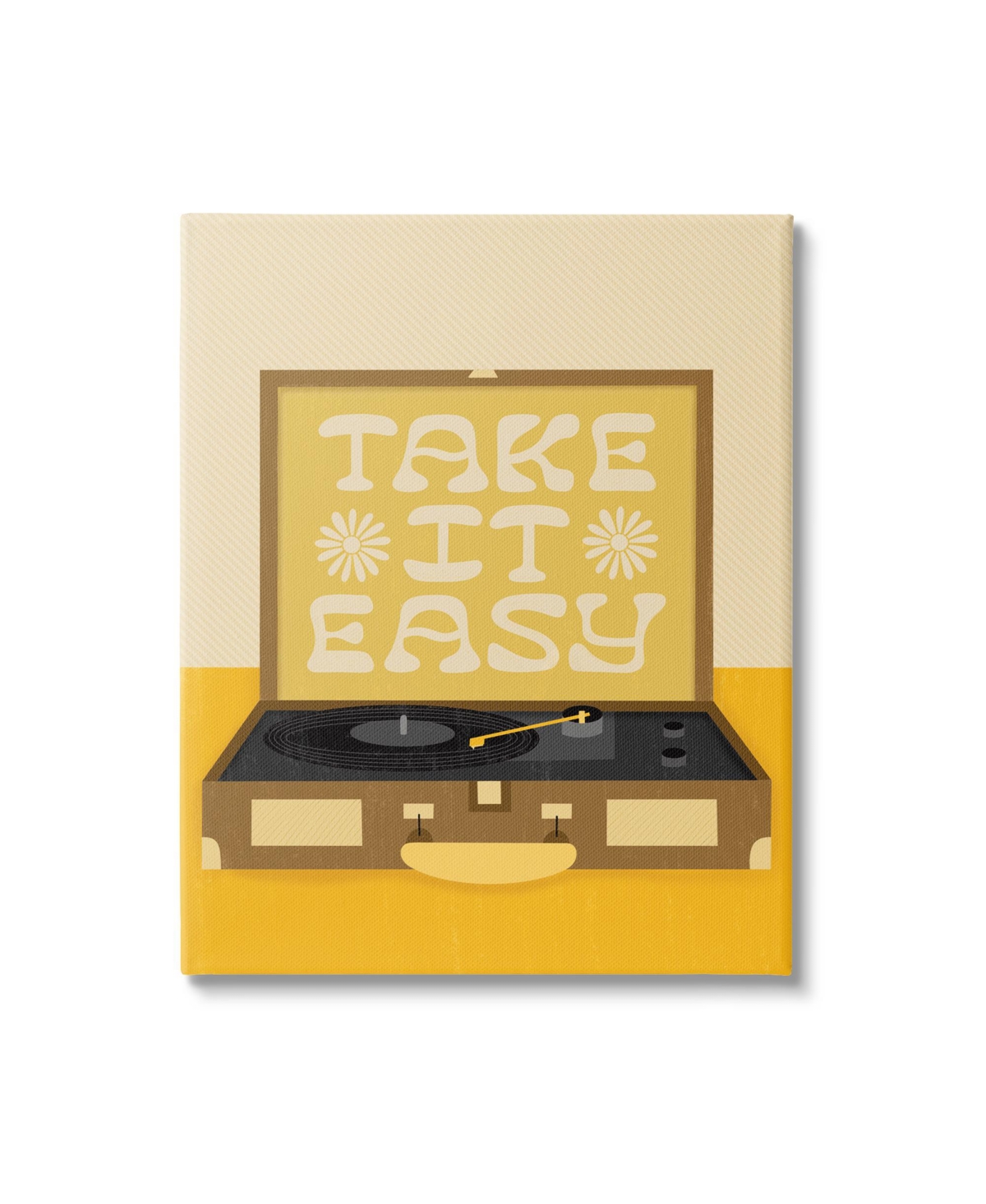 Stupell Industries Take It Easy Record Player Canvas Wall Art, 30" X 1.5" X 40" In Multi-color
