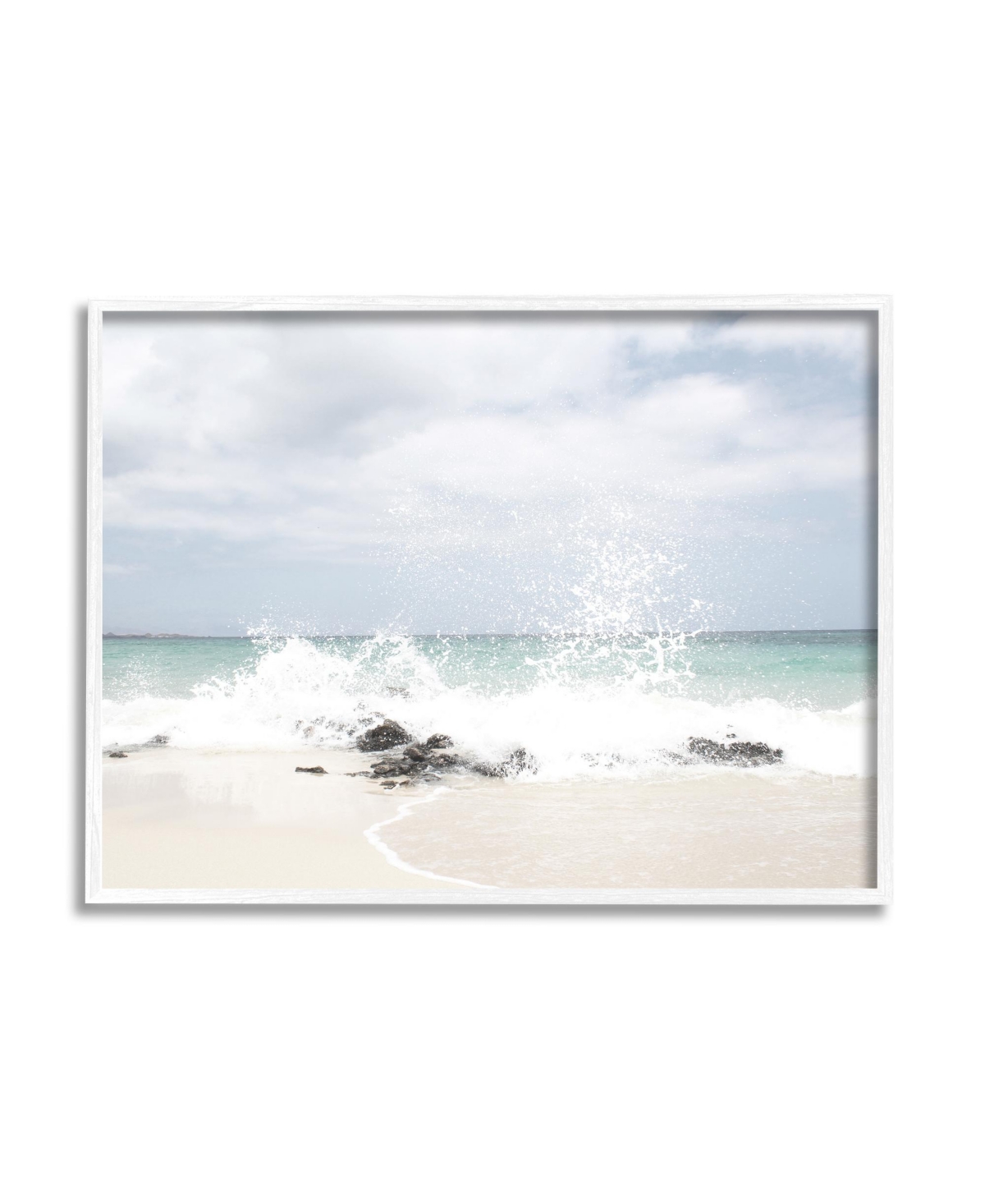 Stupell Industries Beach Coast Wave Splash Framed Giclee Art, 11" X 1.5" X 14" In Multi-color