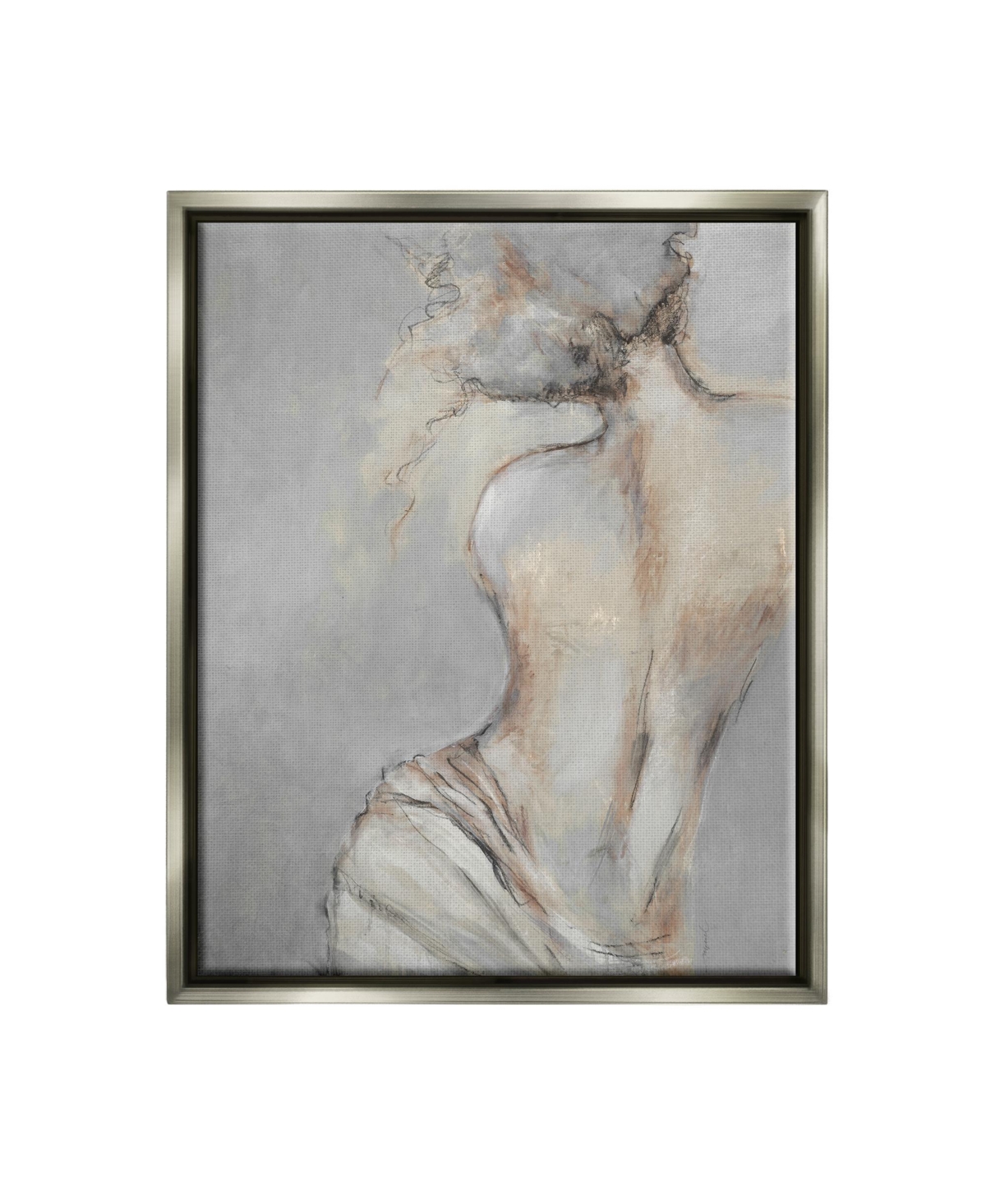 Stupell Industries Traditional Portrait Nude Woman Framed Floater Canvas Wall Art, 25" X 1.7" X 31" In Multi-color
