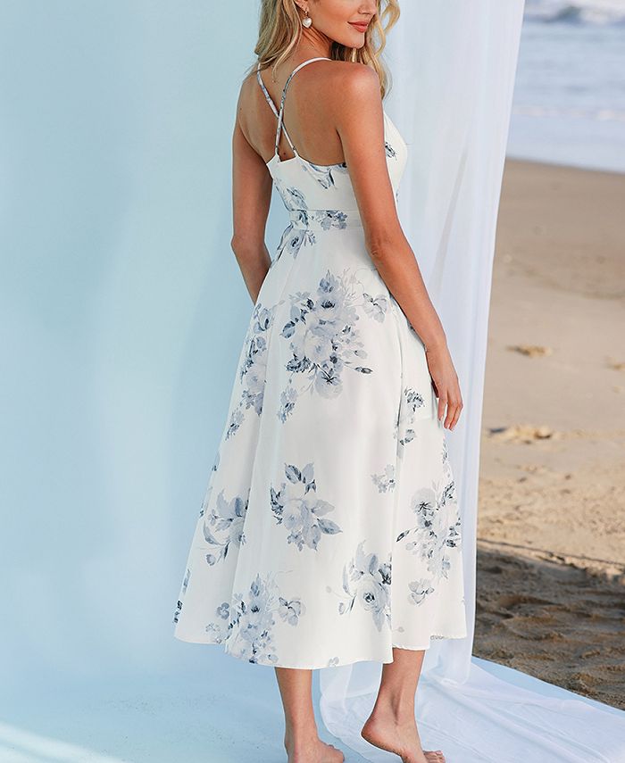 CUPSHE Women's X Madison Beach Wedding Bouquet Floral Belted Chiffon