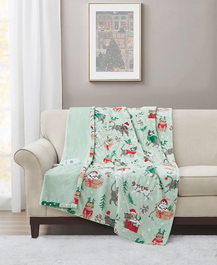 Premier Comfort Novelty Printed Electric Plush Throw, 50" x 60", Created for Macy's Macy's