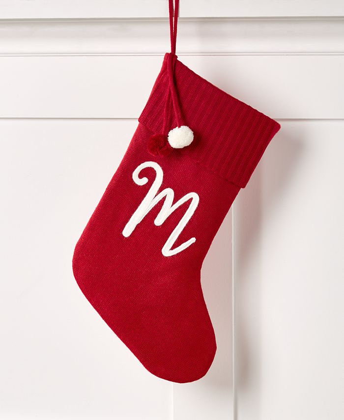 Holiday Lane Stockings M Initial Stocking, Created for Macy's Macy's