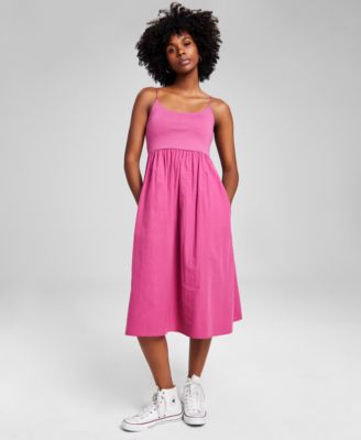 And Now This Women's Cotton Mixed-Media Midi Dress