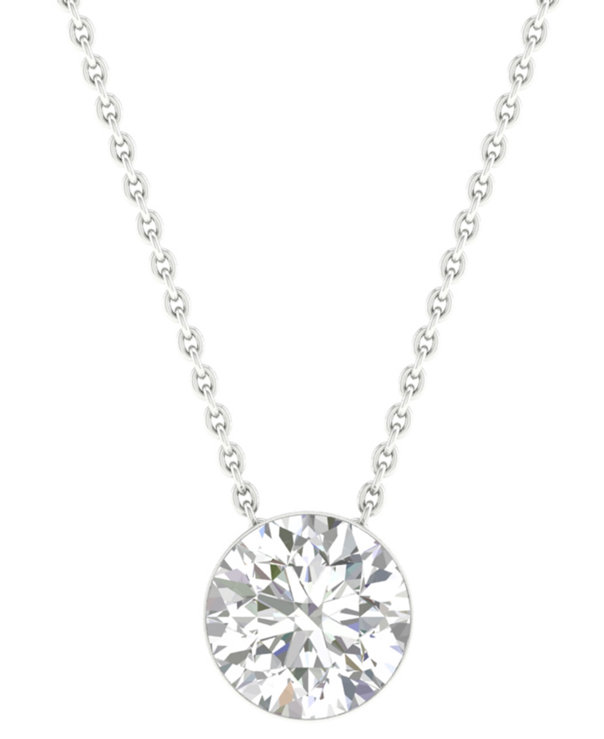 Macy's Diamond Solitaire 18" Pendant Necklace (1/2 Ct. T.w.) In 14k White Gold