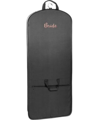60" Premium Tri-Fold Travel Garment Bag with Pocket and Bride Embroidery