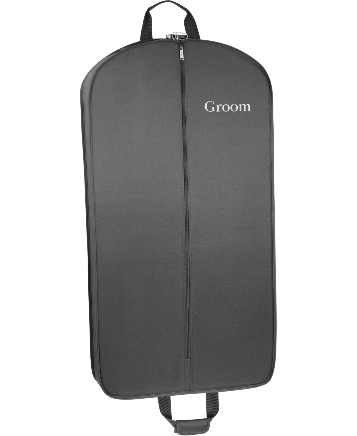 40" Deluxe Travel Garment Bag with Two Pockets and Groom Embroidery - Black - G