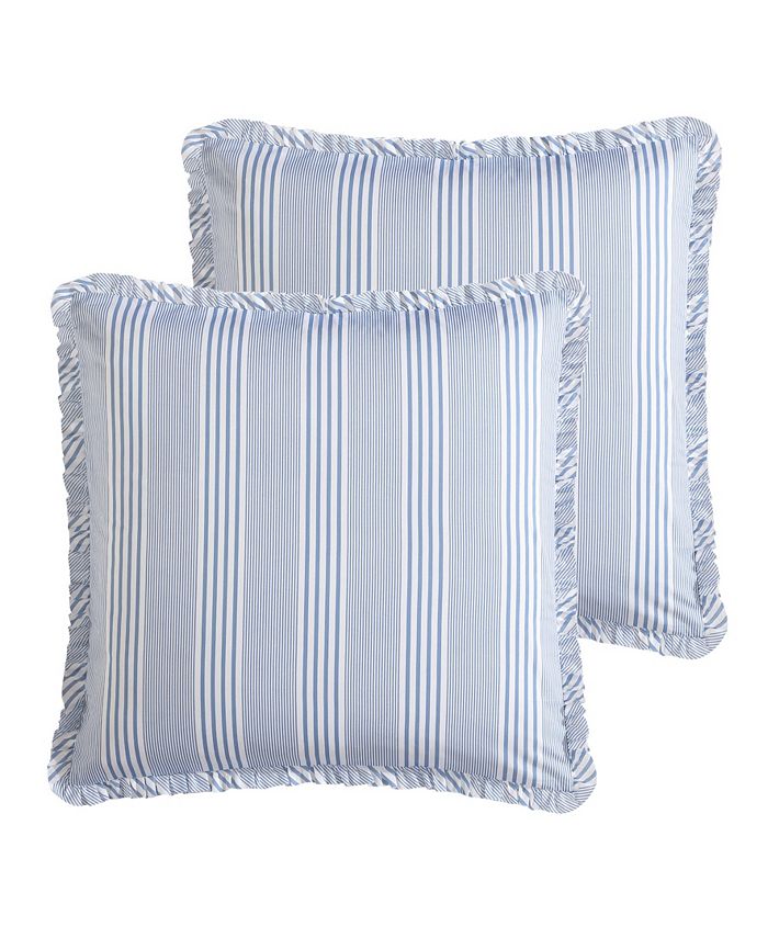 Laura Ashley Branch Toile Cotton Reversible 7 Piece Comforter Set, Full