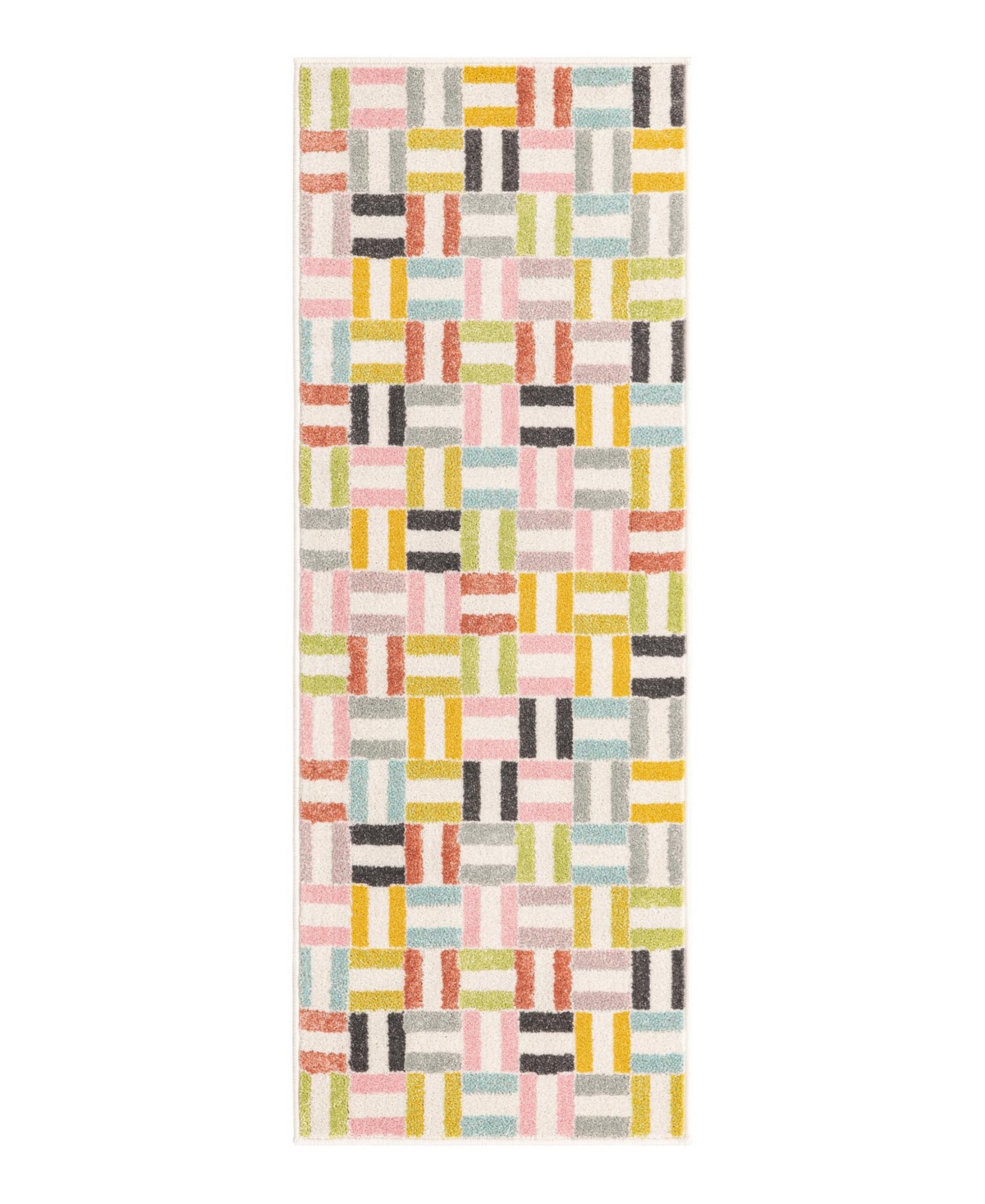 Bayshore Home Campy Kids Chicklets 2'2" X 6' Runner Area Rug In Multi