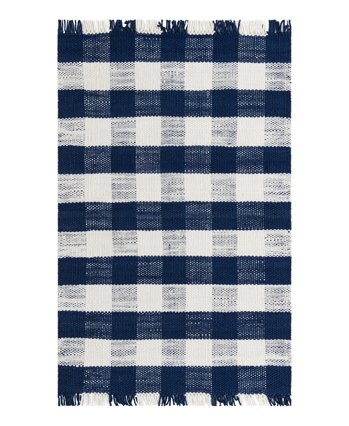 Bayshore Home Pure Plaid Indoor Outdoor Washable Ppd-01 5'3" X 8' Area Rug In Navy