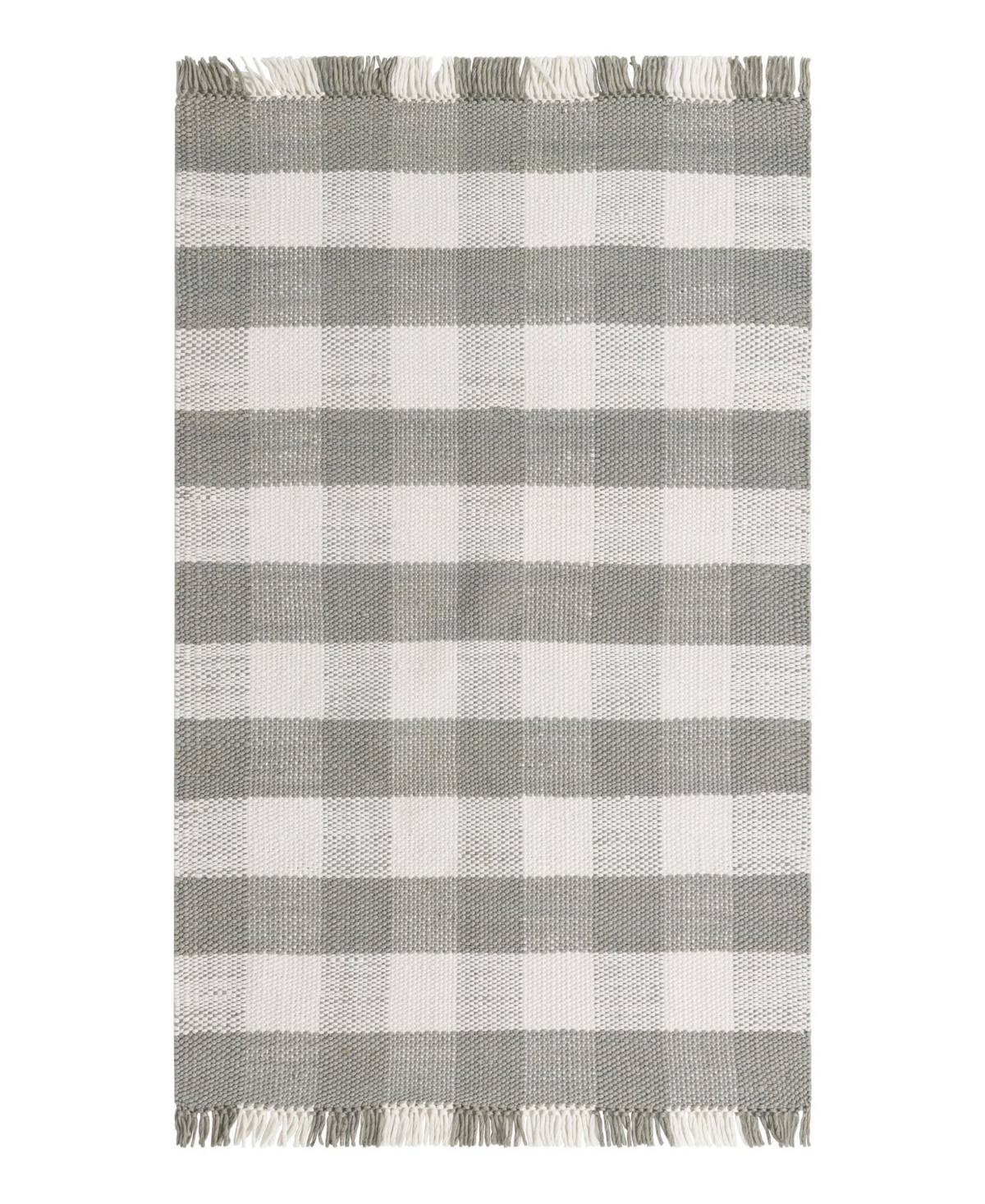 Bayshore Home Pure Plaid Indoor Outdoor Washable Ppd-01 5'3in x 8' Area Rug - Gray
