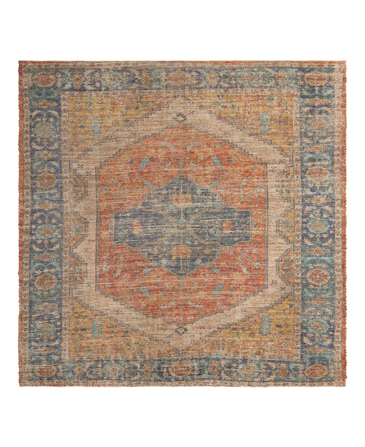 Bayshore Home Caterpillar Jute Ctj-14 7'10in x 7'10in Square Area Rug - Orange