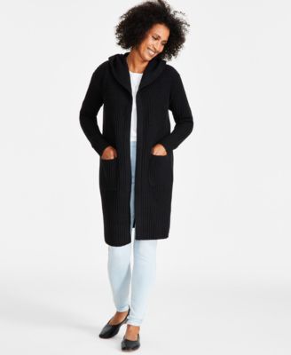 Women's Hooded Open-Front Duster Cardigan, Created for Macy's