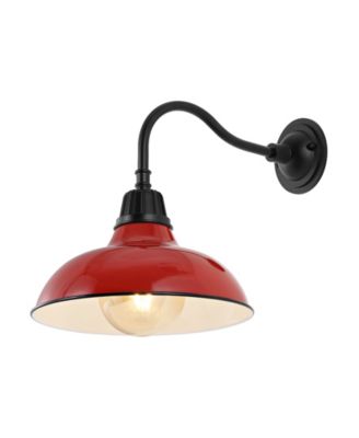 Aurora 12.25" 1-Light Farmhouse Industrial Indoor, Outdoor Iron LED Gooseneck Arm Outdoor Sconce