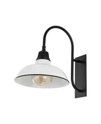 Stanley 12.25" 1-Light Farmhouse Industrial Indoor, Outdoor Iron LED Gooseneck Arm Outdoor Sconce