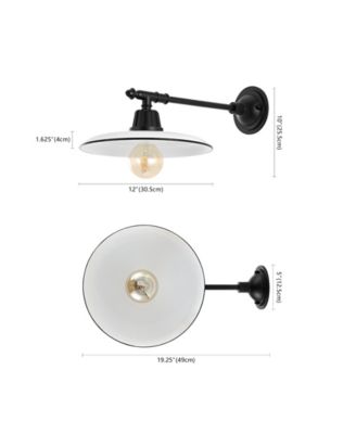 Bonner 12" 1-Light Farmhouse Industrial Indoor, Outdoor Iron LED Victorian Arm Outdoor Sconce