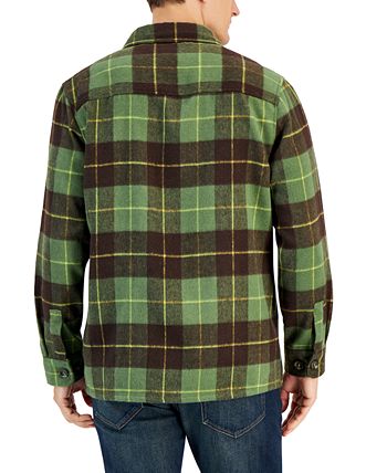 Club Room Men s Rob Plaid Button Front Shirt Jacket Created for