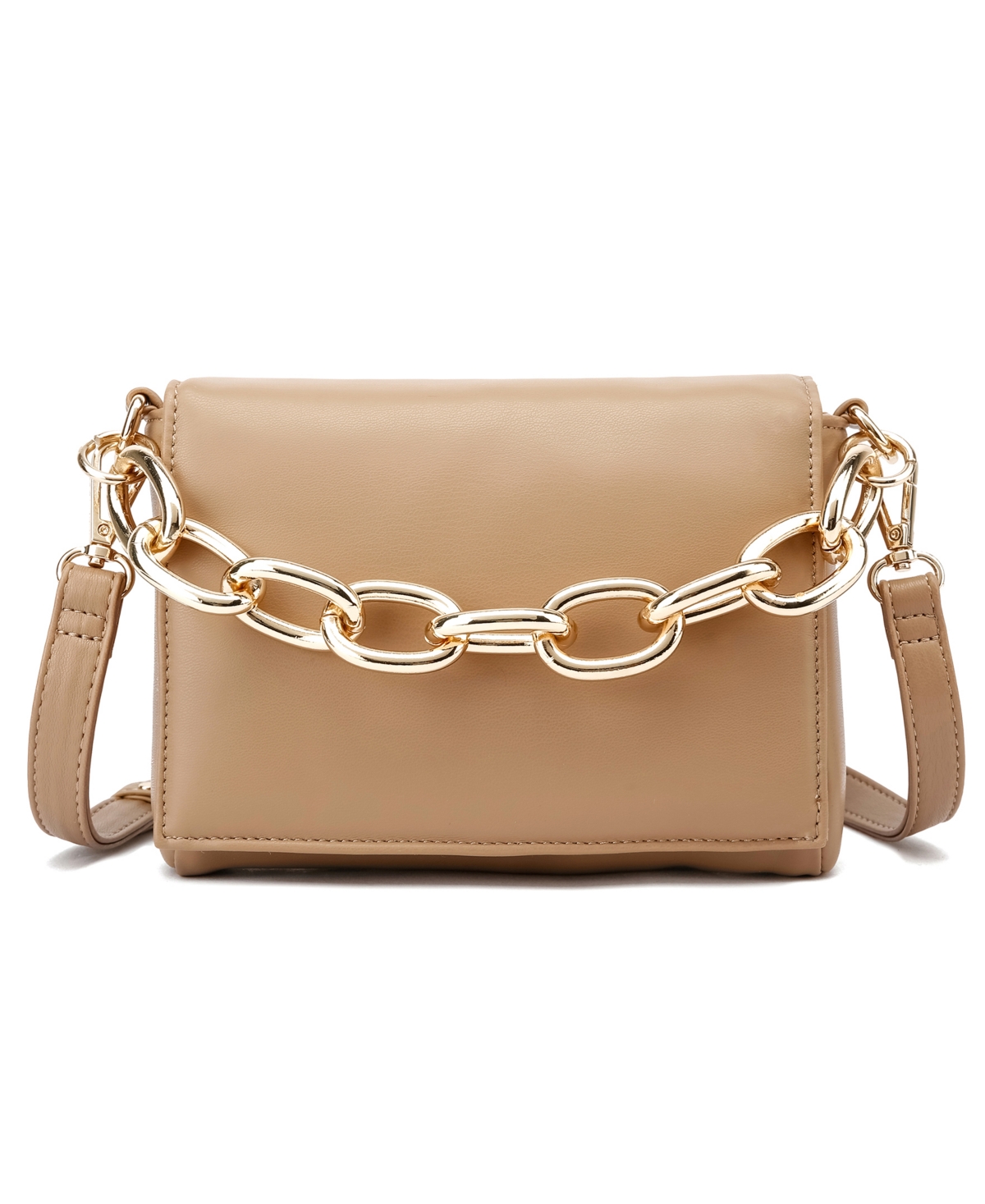 Like Dreams Mysa Gold-tone Chain Mini Crossbody Bag In Taupe