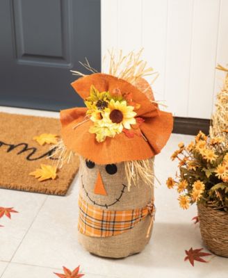 23.25" H Fall Linen Scarecrow Doorstop Porch Decor