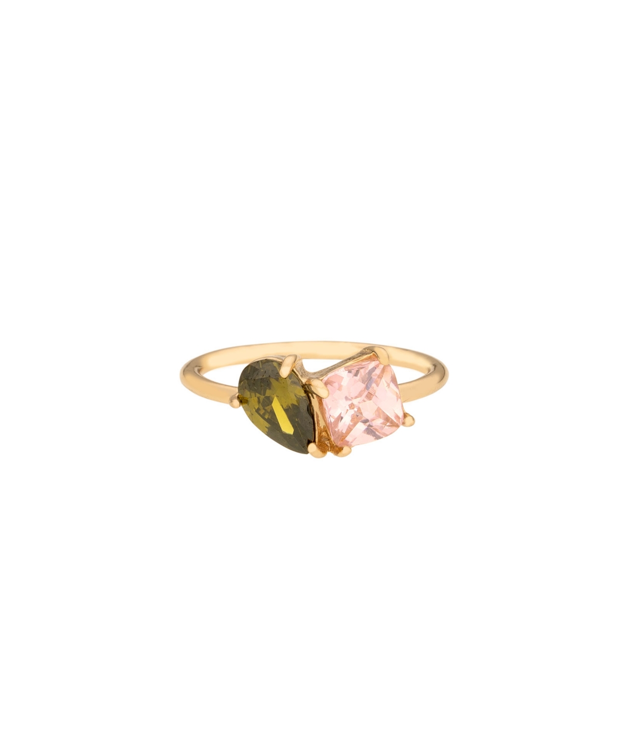 Ettika 18k Gold Plated Brass Cubic Zirconia Ring In Pink