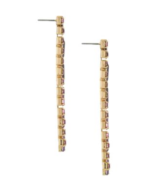 18K Gold Plated Baquette Linear Earrings