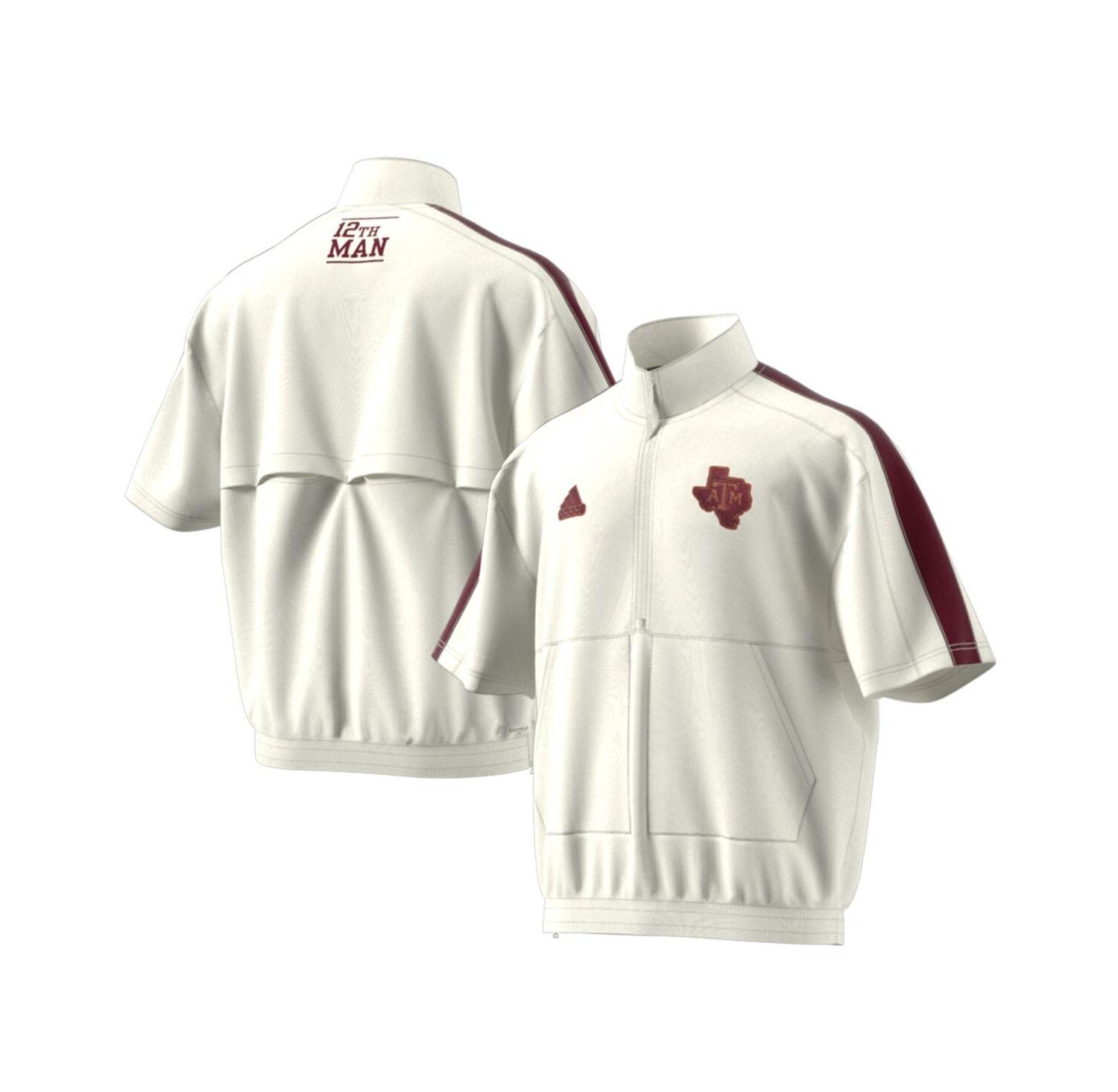 Men's White Texas A&M Aggies Strategy Pullover Half-Zip Short Sleeve Jacket