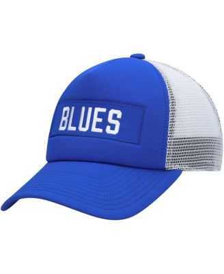 Men's Blue, White St. Louis Blues Team Plate Trucker Snapback Hat