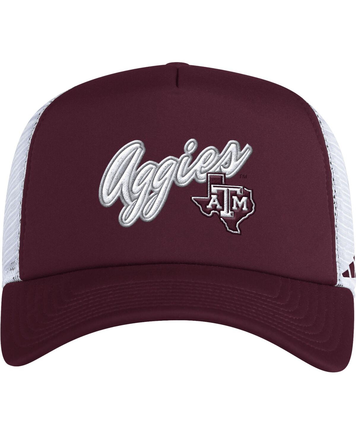Shop Adidas Originals Men's Adidas Maroon Texas A&m Aggies Script Trucker Snapback Hat