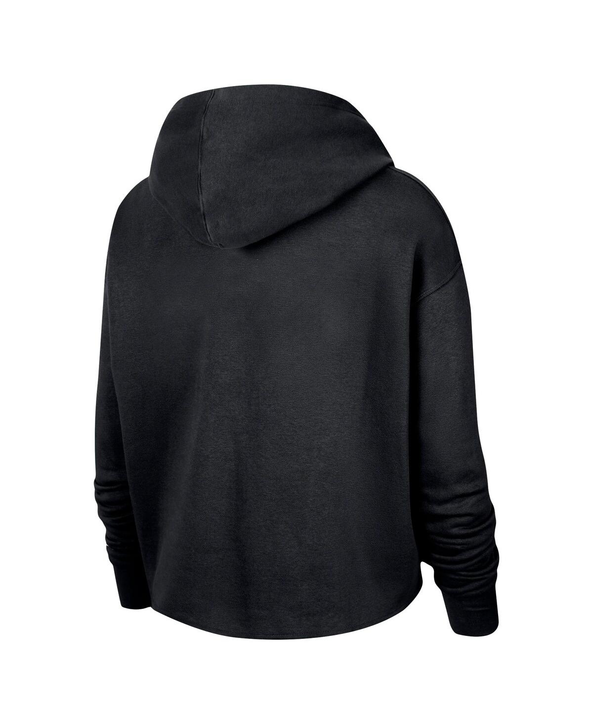 Nike Women's  Black Wnba Logowoman Team 13 Cropped Pullover Hoodie In Black