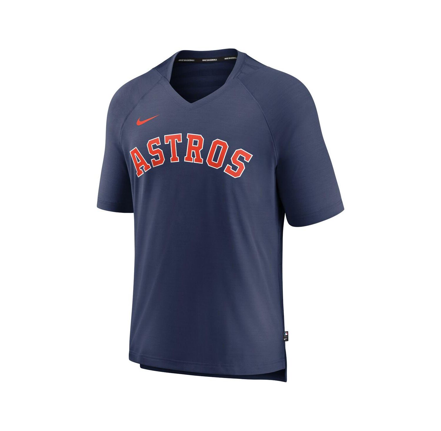 Men's Navy Houston Astros Authentic Collection Pregame Raglan Performance V-Neck T-shirt