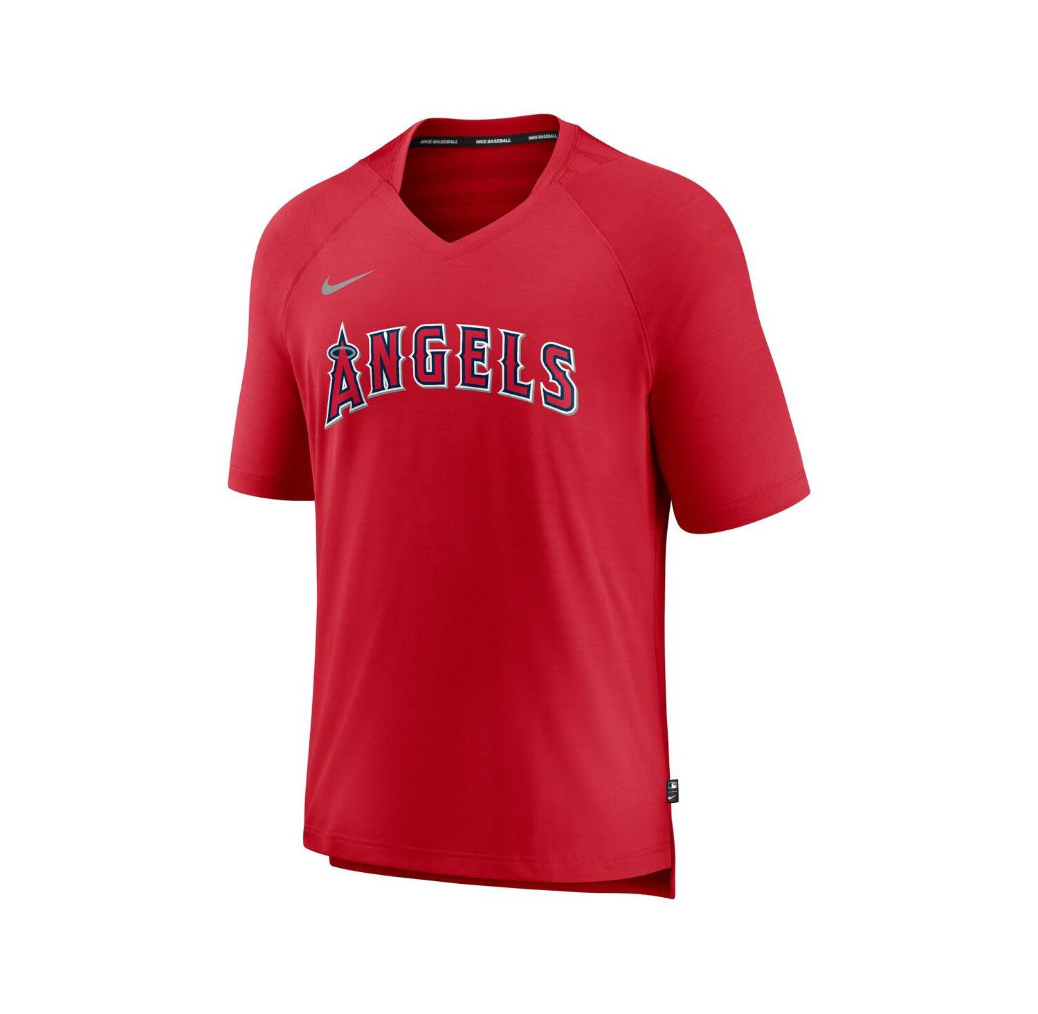 Men's Red Los Angeles Angels Authentic Collection Pregame Raglan Performance V-Neck T-shirt